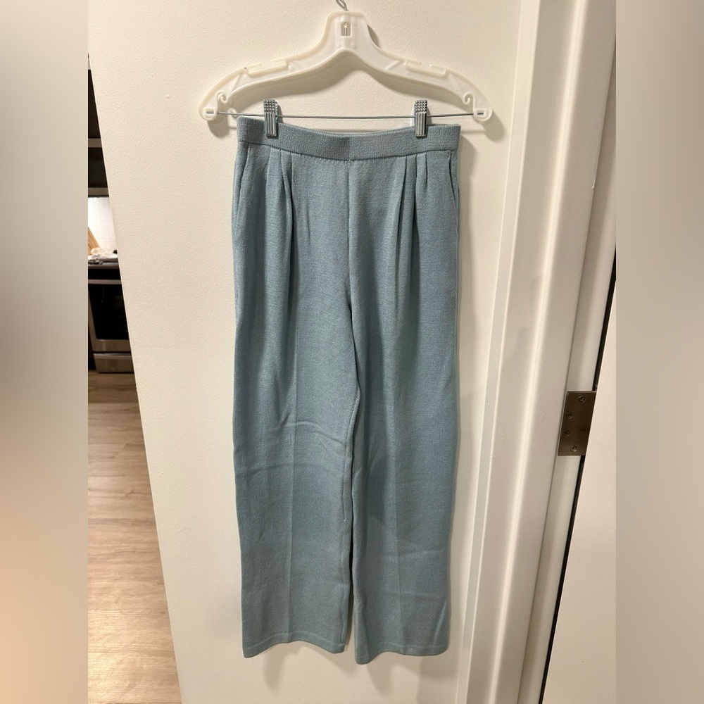 St. John Soft Blue Knit Trousers